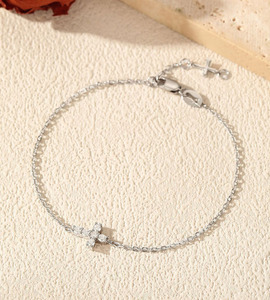 2026 Fresh Bowknot S925 Sterling Silver Slim Bracelet Adjustable Stackable Gentle Luxury Versatile Wrist Ornament For Women - Product Image 3