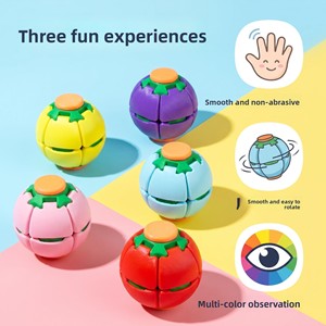 Balle anti-stress amusante en forme de <span class=keywords><strong>tomate</strong></span> imprimée en 3D, jouet rotatif pour les doigts, décompression par pression et rotation, décoration de bureau créative pour tous - Product Image 3