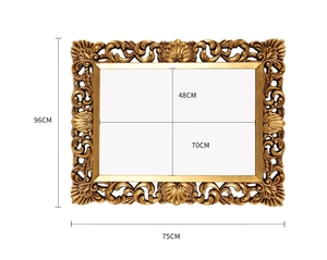 <span class=keywords><strong>Miroir</strong></span> de salle de bain carré sculpté Art déco vintage américain pour porche ou cheminée, <span class=keywords><strong>miroir</strong></span> suspendu décoratif - Product Image 6