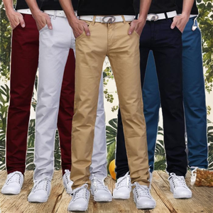 กางเกงทำงานผู้ชายแฟชั่นใหม่ ฤดูใบไม้ผลิ 2024 ระบายอากาศได้ดี สไตล์ลำลอง ทรงเข้ารูป เอวกลาง ทรงตรง สีเข้มฟอกย้อม - Product Image 3