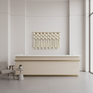 Tapisseries murales en macramé art déco minimalistes écologiques, en coton, avec pompons, pour mariage, Diwali, usage intérieur, format corde - Product Image 2