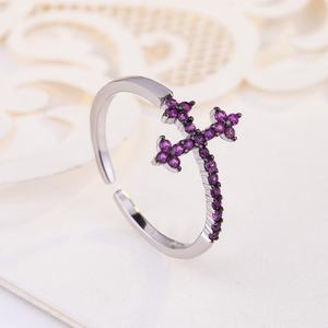 Bagues en argent sterling 925 avec améthyste taillée en étoile de soleil, pierres précieuses CZ, pour femmes, certifiées CMA, sertissage pavé, mariage et anniversaire - Product Image 5