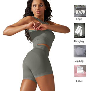 Logo personalizzato Fitness <span class=keywords><strong>Leggins</strong></span> 4 pezzi Sport Activewear personalizzato Set da palestra donna - Product Image 2