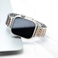 Bracelet en acier inoxydable Upro 9-Link pour Apple Watch Series 11 10 9 8, bracelet de montre en métal à 9 rangées avec fermoir pliant