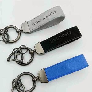 Top Sales High Quality Colorful PU Leather Keychain Customizable Car Key Ring Best Selling Blank Key Holder - Product Image 4