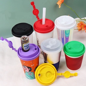 90mm Cỡ nòng dùng một lần nắp chống rò rỉ Takeaway gói trà sữa cốc cà phê nắp cốc giấy ép phun nắp cốc - Product Image 3