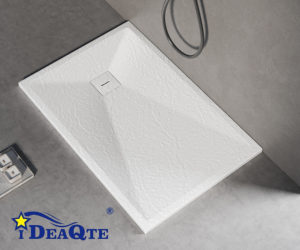 <span class=keywords><strong>Bac</strong></span> à <span class=keywords><strong>douche</strong></span> surface solide en résine BMC gris marbré artificiel - Product Image 5