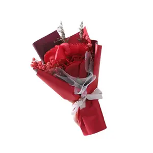 Mini Bouquet de fleurs séchées Rose Saint Valentin Bouquet de mariée cadeau pour petite amie fleur fraîche conservée