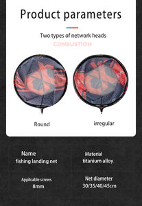 Filet de pêche pliant pêche à la mouche épuisette en alliage d'aluminium Nylon caoutchouc <span class=keywords><strong>poisson</strong></span> <span class=keywords><strong>rouge</strong></span> filet Portable rapide pliant poignée glace - Product Image 3