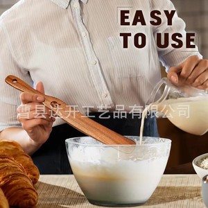 Espátula de madera para mezclar pasta, postres, ensaladas, utensilio de cocina, apto para alimentos, solo lavar a mano - Product Image 3