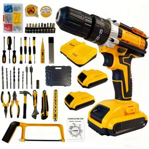 DIY Draagbare Multifunctionele Accu-slagboormachine Set met Variabele Snelheid Sleutelloze Boorkop - Industriële Kwaliteit Elektrische Gereedschappen 2 Accu's 118-<span class=keywords><strong>P</strong></span> - Product Image 2