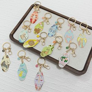 <span class=keywords><strong>Portachiavi</strong></span> in Metallo Smaltato Personalizzati con i Dodici Segni Zodiacali, Nuova Tendenza per Regali e Incisione Laser - Product Image 1