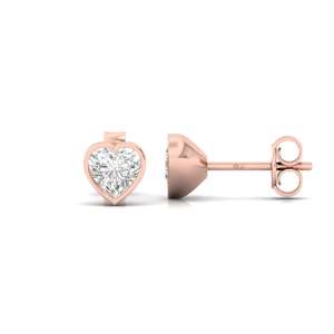 Pendientes Solitarios con Diamante Cultivado en Laboratorio CVD de Corte Corazón de 0.44ct, Chapados en Oro de 10K, Diseño Elegante y Brillante, Regalo de Joyería para Mujer - Product Image 2