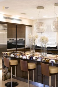 YUSHI Moderne De Luxe Rétro-Éclairé Agate Gemstone Translucide Villa Cuisine Île Bar <span class=keywords><strong>Comptoir</strong></span> <span class=keywords><strong>pour</strong></span> Hôtel Vanity Top Utilisation - Product Image 5
