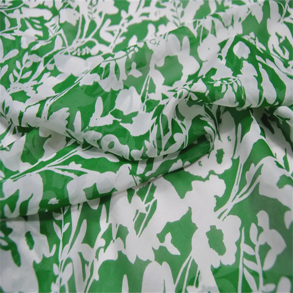 Легкий материал зеленый цвет специальный дизайн дышащий мягкий материал шелк шифон ткань для женщин платье
