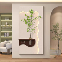 Peinture murale décorative moderne style crème sable pour plantes hydroponiques, idéale pour hall d'entrée et couloir