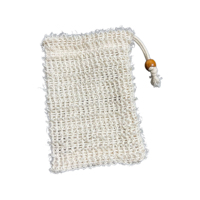 Porte-savon en maille de coton écologique, sac à savon en filet avec cordon de serrage, sac à savon pour la douche avec perle en bois