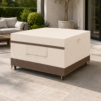 Housse de protection imperméable HOMFUL bicolore pour ensemble de repas d'extérieur, en tissu teint 600D avec revêtement PVC, résistante aux déchirures pour terrasse
