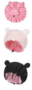 Kid Satin Lined Cap Large Reusable Elastic Band for Long Thick Soft <b>Bath</b> Shower Hair Caps - Product Image 3