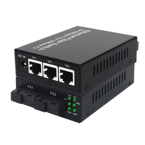 Convertidor de Medios Ópticos SC de Venta Caliente de Fábrica, Transceptor Óptico Monomodo 1310nm 1550nm 2 SC + 3 RJ45, Convertidor de Fibra Óptica - Product Image 1