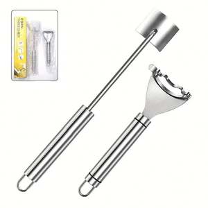 Juego de 2 piezas, raspador de maíz, removedor de granos de acero inoxidable, pelador multifuncional afilado, herramienta para pelar verduras de cocina. - Product Image 6