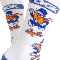 Chaussettes de skateboard personnalisables, mode américaine, en coton épais, motif jacquard urbain, chaussettes hautes élastiques à motif original
