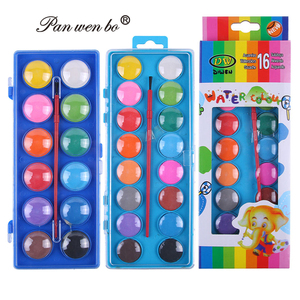 Peintures à l'<span class=keywords><strong>aquarelle</strong></span> Panwenbo 12/16 couleurs, peintures à l'<span class=keywords><strong>aquarelle</strong></span> solides professionnelles portables pour artistes, ensemble avec pinceau - Product Image 1