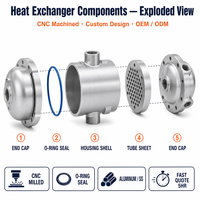 Capot d'extrémité de boîtier d'échangeur de chaleur usiné sur mesure par CNC, en aluminium et acier inoxydable, collecteur, pièces thermiques OEM