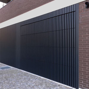 Mỹ Sang Trọng 16x7 Slat Kết Hợp Cửa Nhà Để Xe Hiện Đại Điện Được Xây Dựng Trong Gỗ Xuất Hiện Kết Cấu Windproof Biệt Thự Sợi Thủy Tinh - Product Image 1