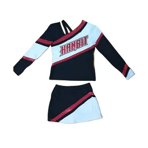 Ventes directes Costume de pom-pom girl fantaisie Uniforme de pom-pom girl scolaire à manches longues pour femmes