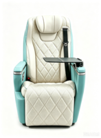 Siège de capitaine électrique bleu Tiffany avec table pliante en cuir Nappa pour la rénovation intérieure de fourgonnette MPV, sièges de voiture modifiés