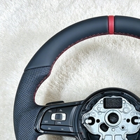 Volant semi-cuir sans boutons R Line pour Volkswagen MK7 Golf 7 Polo Scirocco GTD GTS GTE GLI R-Line R CC MK6