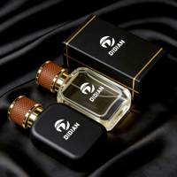 Flacon de parfum en verre vide noir à sertir, formes carrées plates personnalisées, 50 ml, 30 ml, 100 ml, avec emballage en boîte