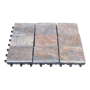 Carreaux de sol en pierre naturelle imbriquables, montage facile, pour balcon, <span class=keywords><strong>jardin</strong></span>, piscine, facile à installer, revêtement de pont amovible, pour bricolage, DIY, bon marché - Product Image 2