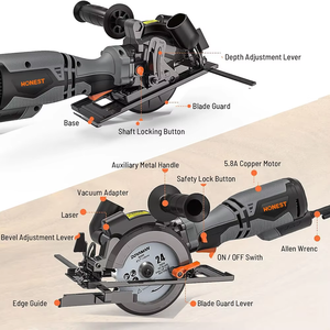 <span class=keywords><strong>Scie</strong></span> <span class=keywords><strong>circulaire</strong></span> électrique Honest 230V 710W, haute performance, <span class=keywords><strong>mini</strong></span> <span class=keywords><strong>scie</strong></span> <span class=keywords><strong>circulaire</strong></span> manuelle <span class=keywords><strong>pour</strong></span> le bois, le métal, la pierre - Product Image 5