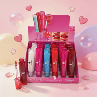 Love Queen Beauty Gloss à lèvres teinté hydratant longue durée effet mat, motif patte de chat, design mignon de dessin animé, 3G, 24 pièces