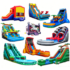 Château <span class=keywords><strong>gonflable</strong></span> écologique en PVC de 0,55 mm avec toboggan et <span class=keywords><strong>trampoline</strong></span>, tailles optionnelles ou personnalisées - Product Image 3