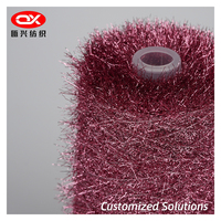 Wholesale Ou Xing OX-047 2cm Oblique Pink Polyester Crochet Yarn for Knitting/Weaving/Decorative Crafts Carton Packed 1000KG MOQ