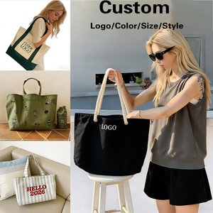 Borsa in Tela Personalizzata Grande, Ecologica e Riutilizzabile con Tracolla in Corda di Cotone per Viaggi e Shopping - Product Image 5