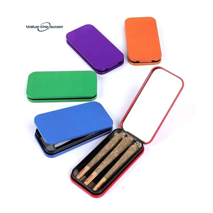 Colorful Convenient Smoking Accessories Holds 3 pre Rolled King Size Cones Doob Tube and Cigarette case Metal Joint Holder