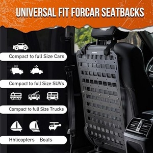 Tactical Car Seat <b>Back</b> Storage Rack MOLLE Grid Panel Outdoor Vehicle Organizer ABS Material Universal Fit - Product Image 2