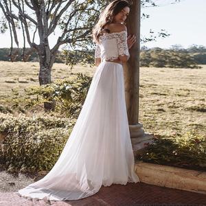 Off-Schouder Online Winkel Goedkope Populaire Twee Stukken Bridal Party Jurken - Product Image 3