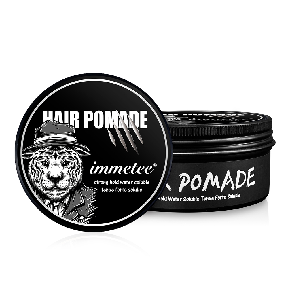 IMMETEE Cera para el cabello Natural All Day Hold Pomada de gel para el cabello a base de agua fuerte para hombres