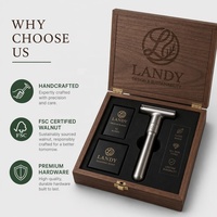 Hochwertige Holz-Rasierer-Geschenkbox mit Eigenem Logo, Elegantes Rasierwerkzeug-Aufbewahrungsetui mit EVA-Einlage, Natürliche Oberfläche für Branding