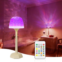 Projecteur d'ondulations d'eau multicolore au design européen, lumière de douche rechargeable avec télécommande, ambiance nocturne pour la décoration intérieure