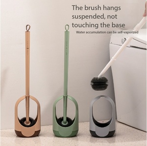 Ensemble de brosses WC murales en gros pour usine, avec long manche, couvercle et support, idéal pour hôtels et appartements - Product Image 1