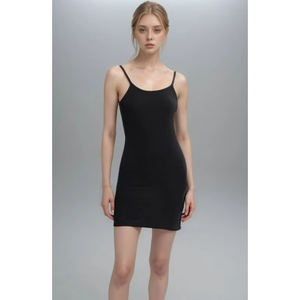 Abito da donna elegante modale in tinta unita con volant <span class=keywords><strong>Mini</strong></span> abito Casual alla moda con cintura naturale fornitore di vestiti all'ingrosso <span class=keywords><strong>Online</strong></span> - Product Image 1