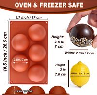 Moule à gâteau en silicone antiadhésif facile à démouler, idéal pour faire des bombes au chocolat, de la gelée, des gâteaux, des mousses en dôme