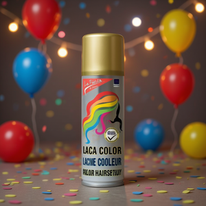 Spray Capilar Desechable Color Oro LACA CAPILAR, de un Solo Uso, para Fiestas de Cumpleaños y Festividades - Product Image 3