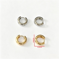 Fermoirs d'oreille ronds perforés en laiton, plaqués or/rhodium, apprêts lisses pour boucles d'oreilles créoles pour la fabrication de bijoux
